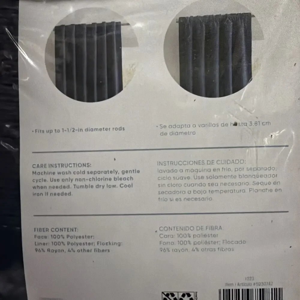 Origin 21 84-in Navy Blackout Thermal lined Back tab Single curtain panel